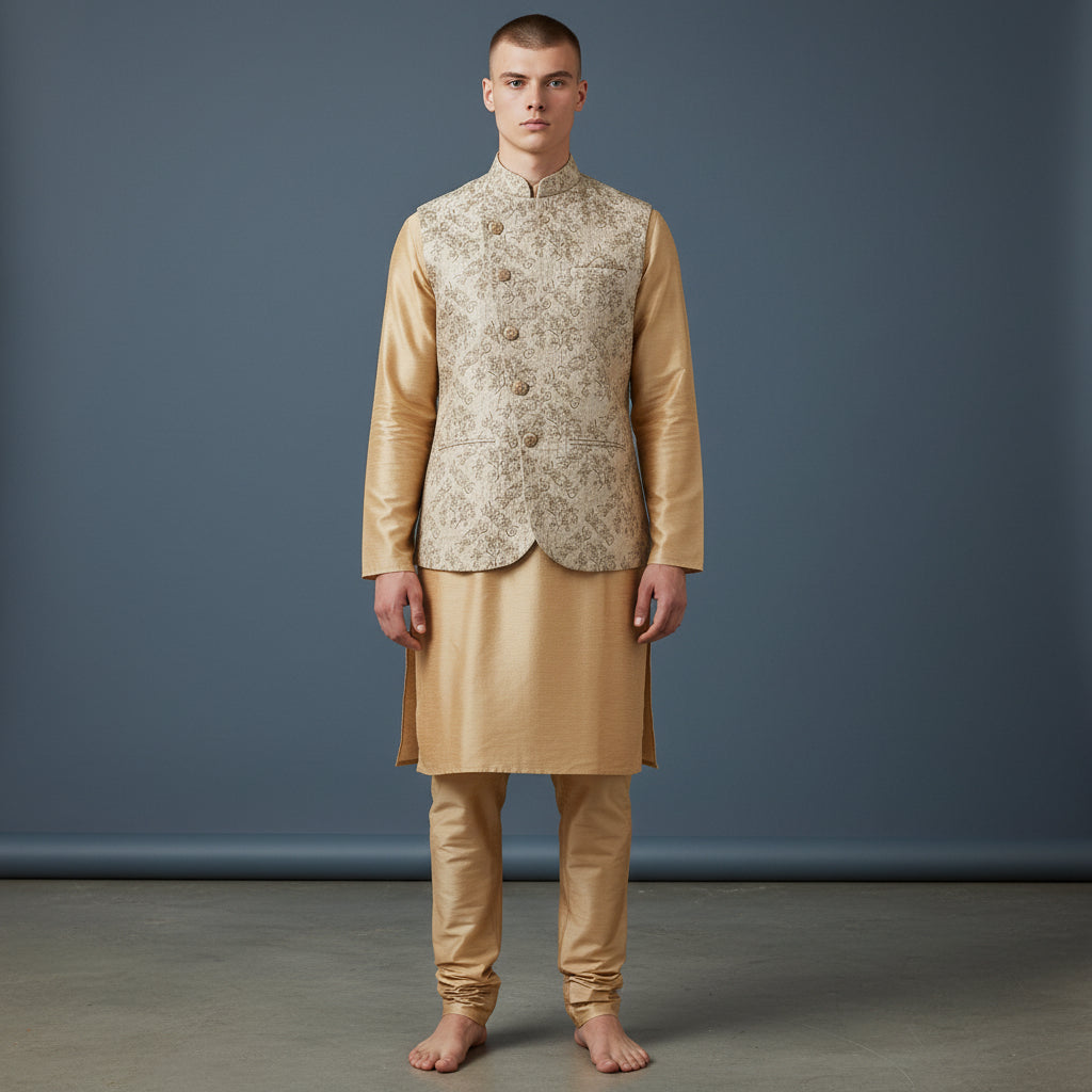 Cotton Silk Blend Kurta Set 3 Piece