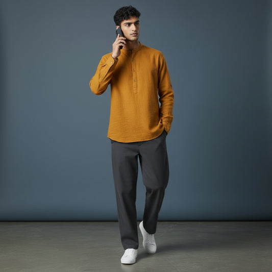 Linen Cotton Half Kurta