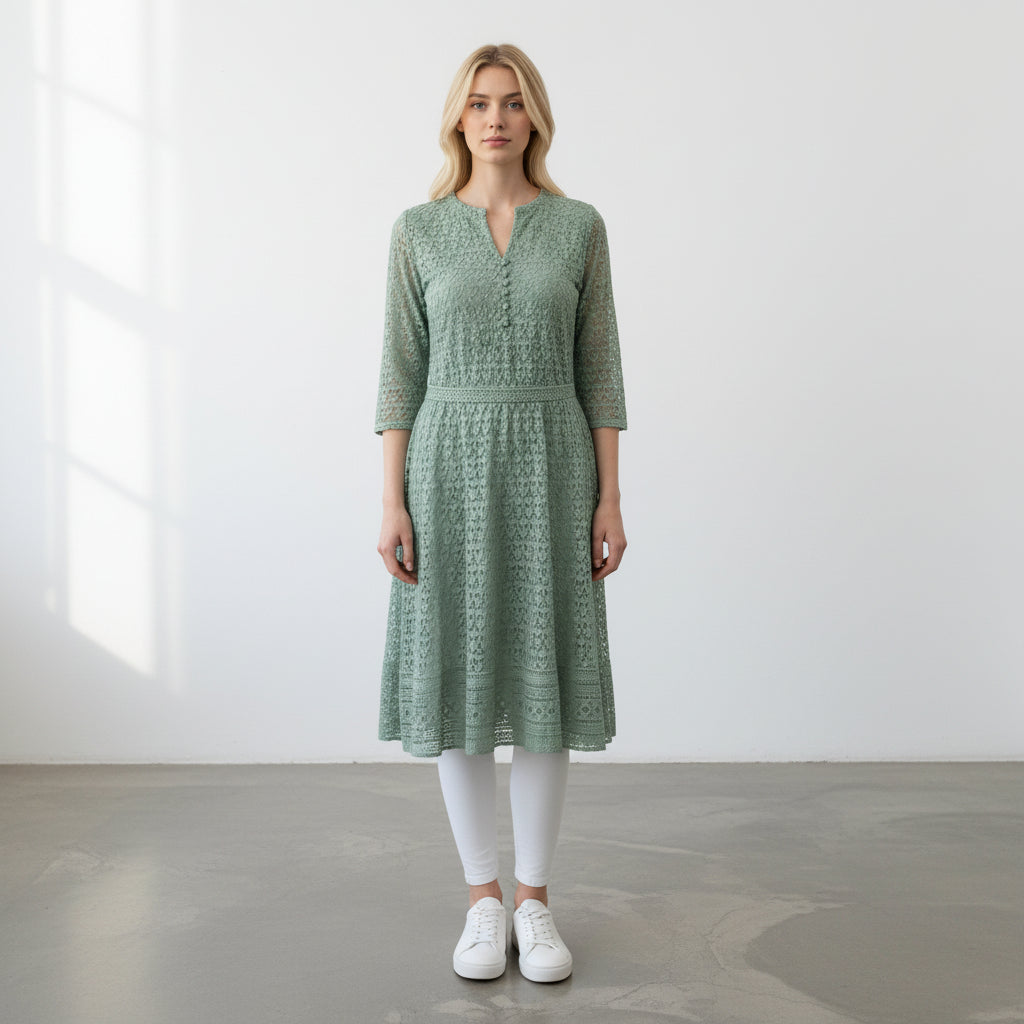 Chikankari Print With Sequence Kurta