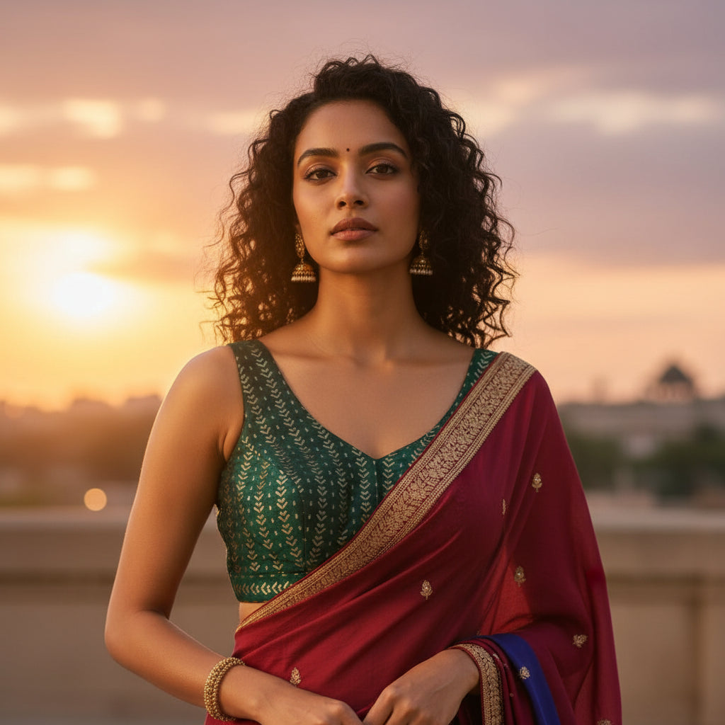 Sequin Chevron Designer Blouse