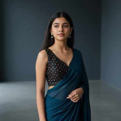 Silk Blend V-Neck Blouse