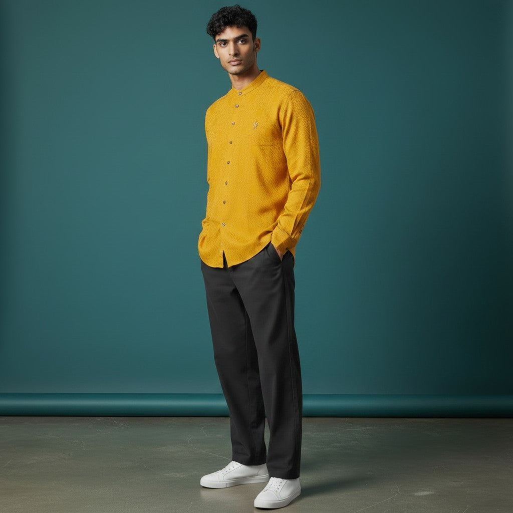 Mustard Yellow Men's Funky Shirt