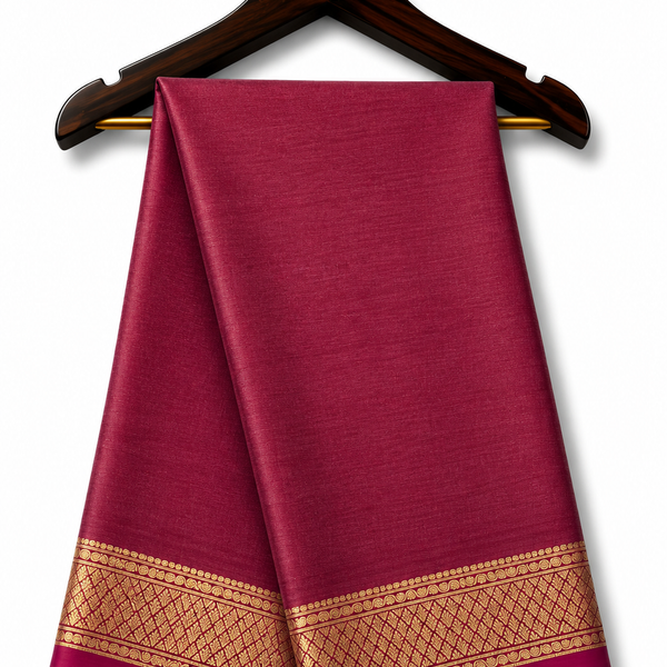 Mysore Pure Silk Crepe Tissue Saree (120gsm) in Pink