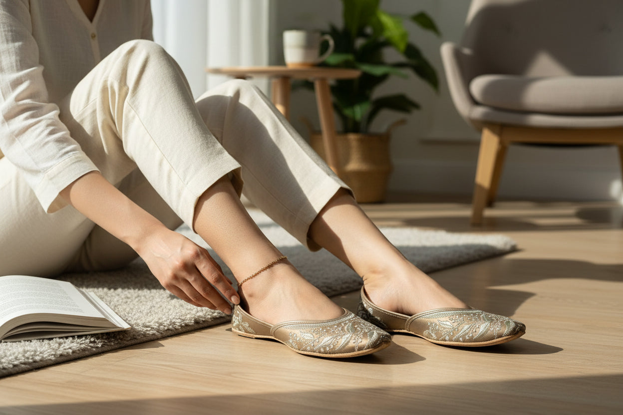 Gold Embroidered Jutti