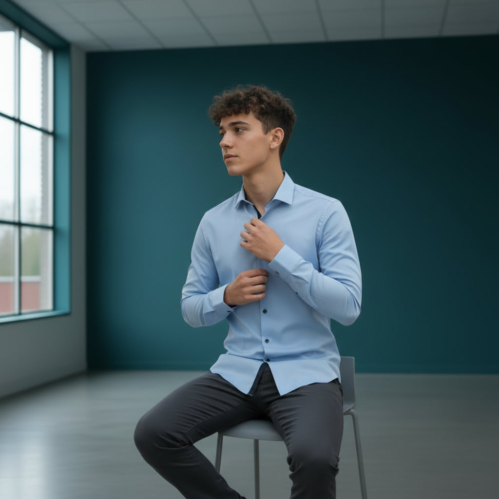 Polyester Button-Up Shirt