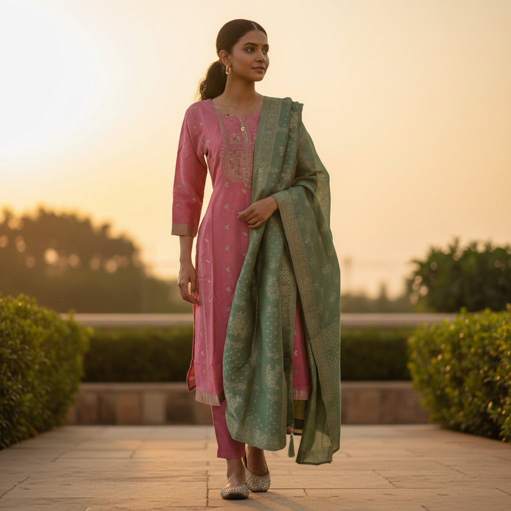 Light Silk Kurta Set for Elegant Wear