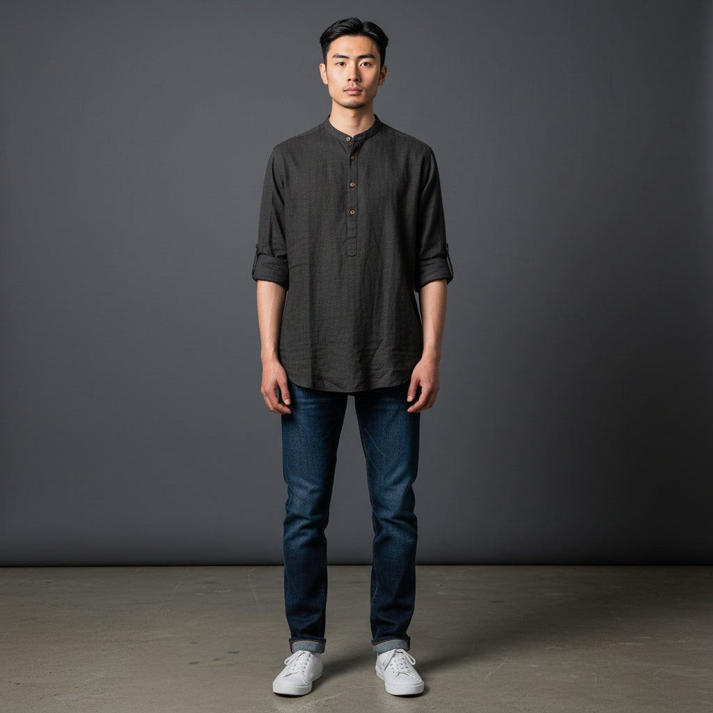 Linen Cotton Half Kurta Casual