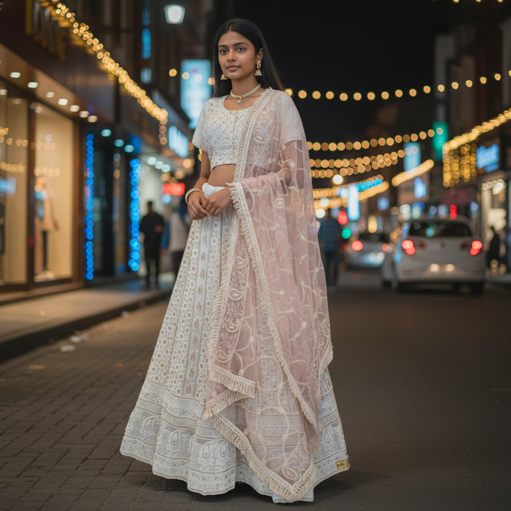 Net Georgette 3pc Lehenga Set