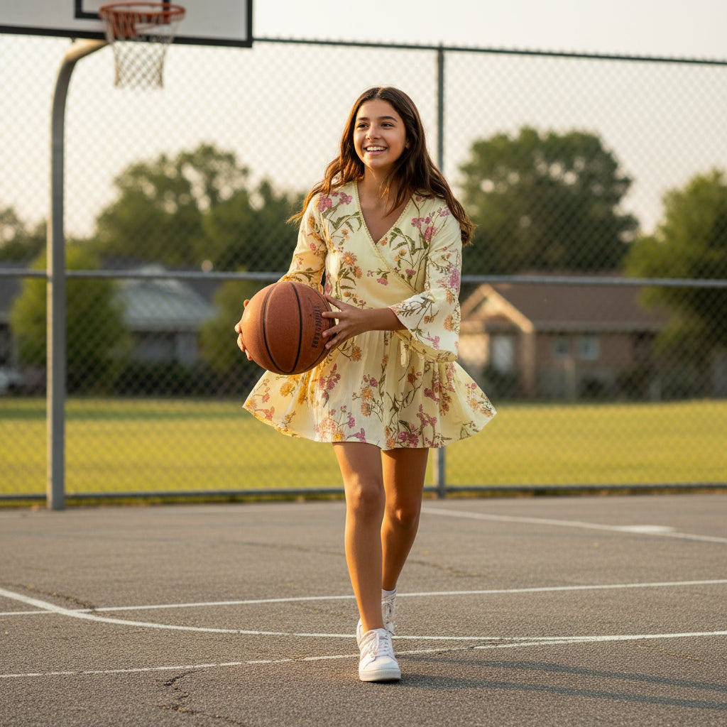 Cotton Angrakha-Wrap Kurti V-neck Tie-up