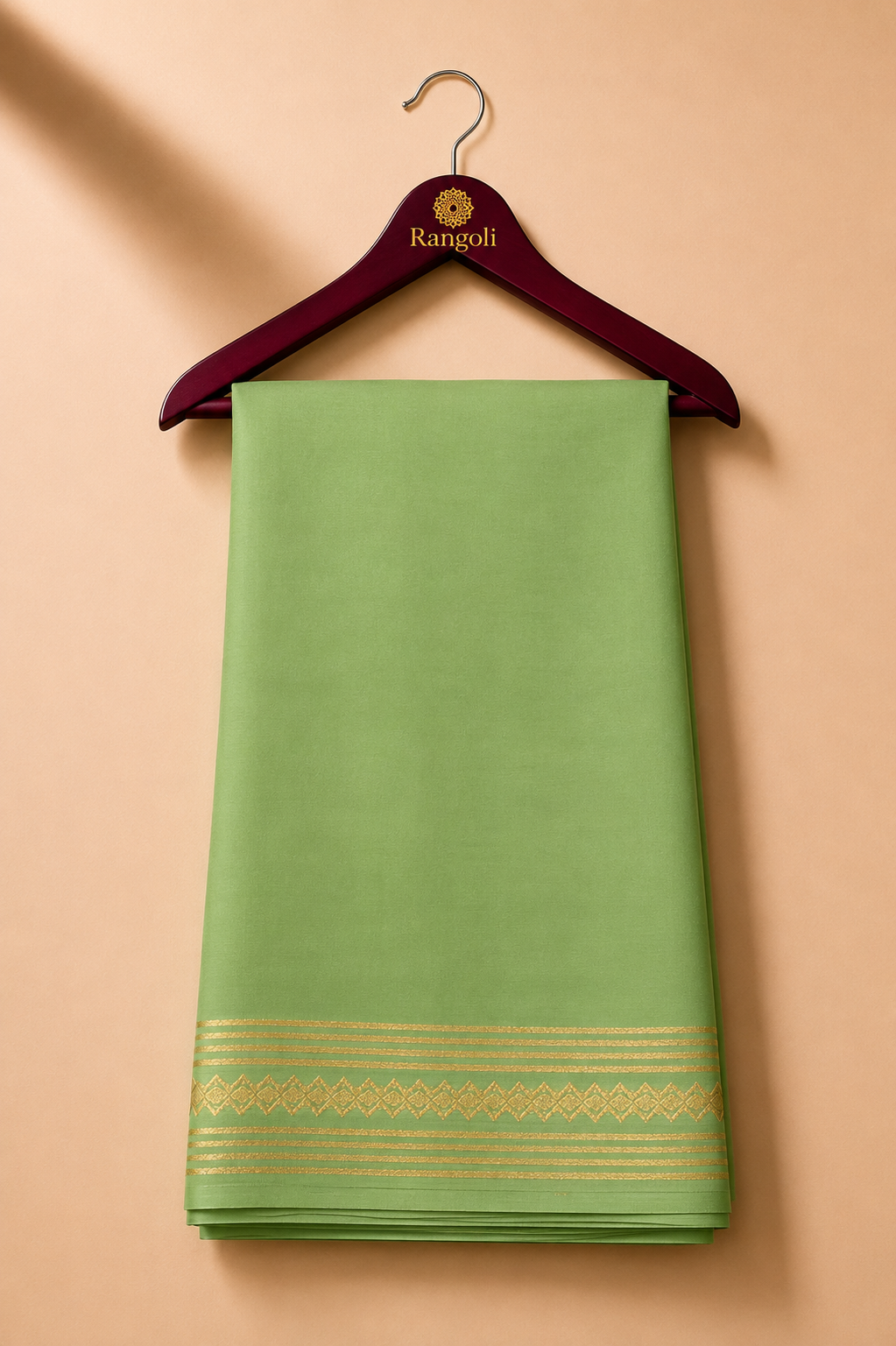 Mysore Pure Silk with Multi-Line Gold Zari Border