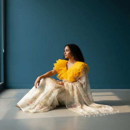 Organza Multi-Layer Ruffle Blouse