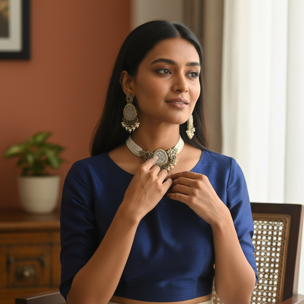 Gold Plated Choker Set Jewelry