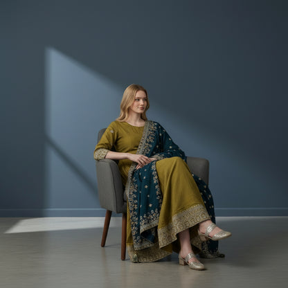 Silk Blend Anarkali Kurta Set