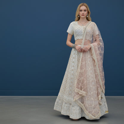 Net Georgette 3pc Lehenga Set