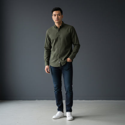 Cotton Polyester Button-Up Shirt