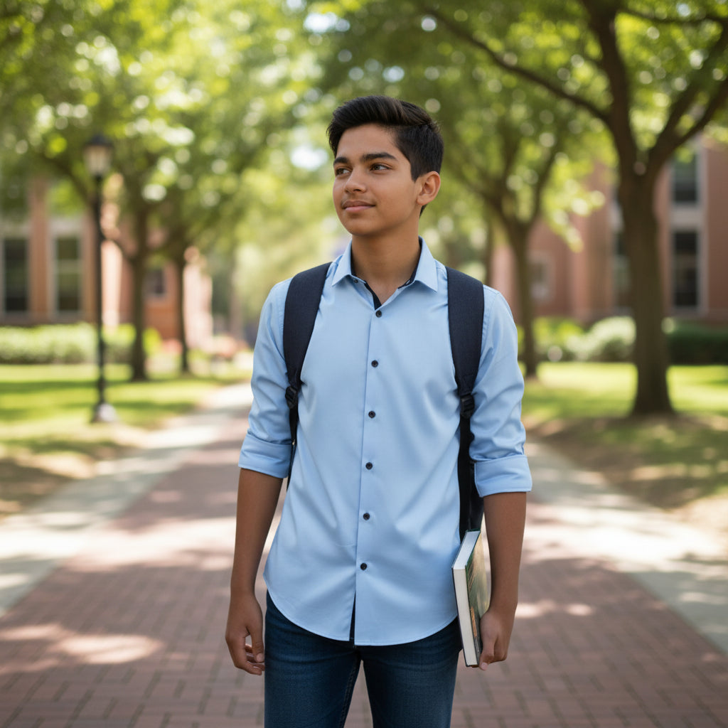 Polyester Button-Up Shirt