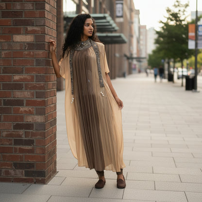 Crepe Georgette Layered Drape Suit