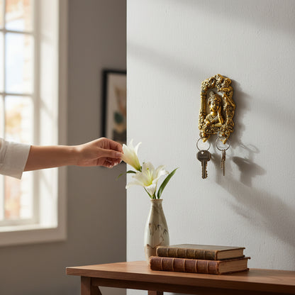 Brass Krishna Wall Hanging Key Holder