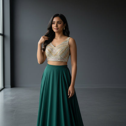 Gota Patti Geometric Blouse for Special Events