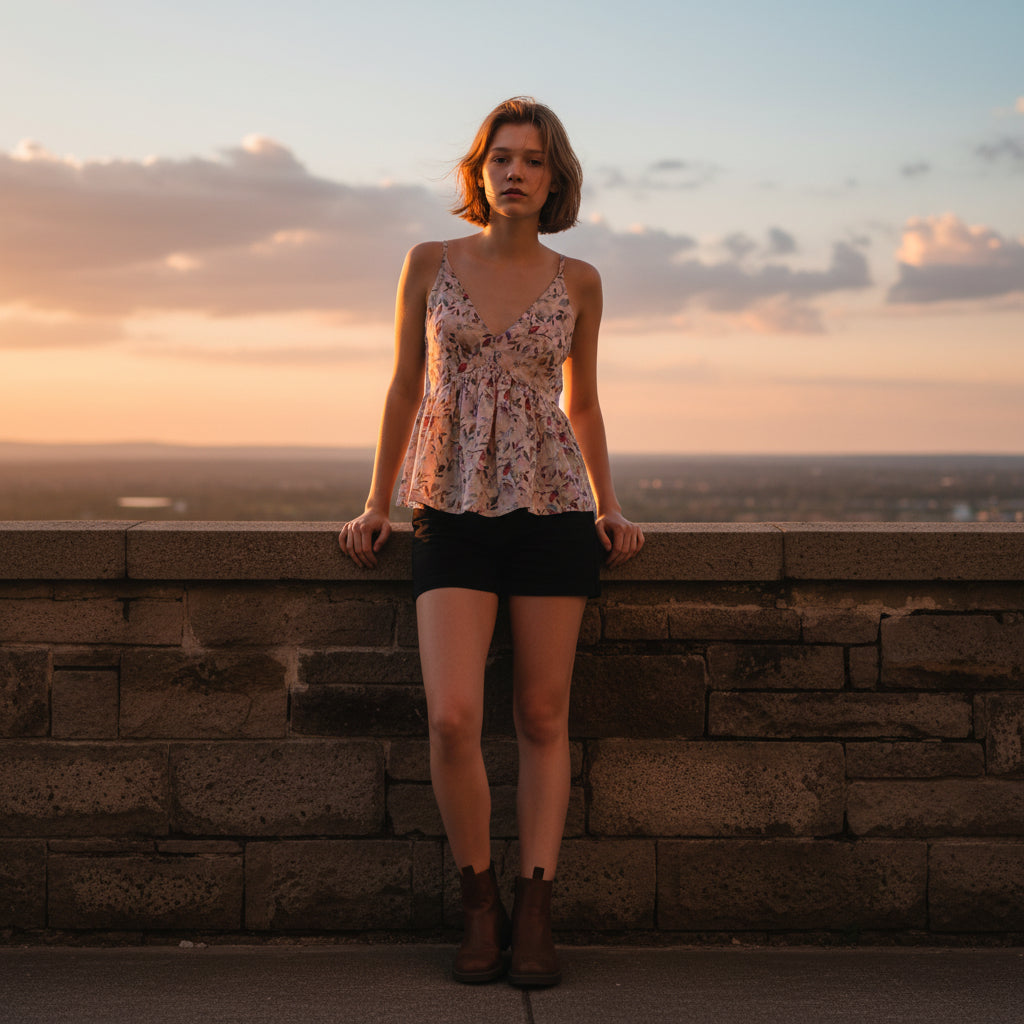 Cotton Peplum Top Tunic