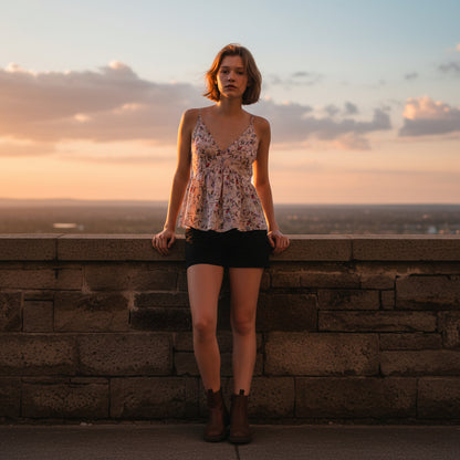 Cotton Peplum Top Tunic