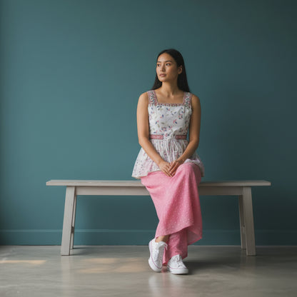 Cotton Organza Blend Palazzo Set