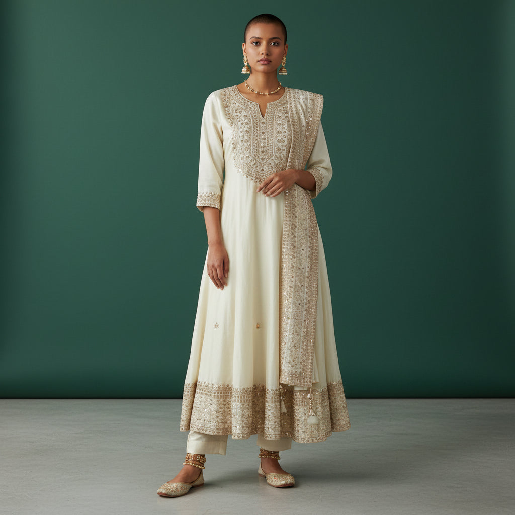 Raw Silk Kurta Set with Dupatta