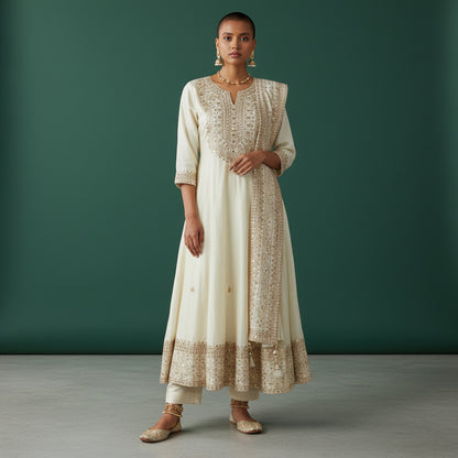 Raw Silk Kurta Set with Dupatta