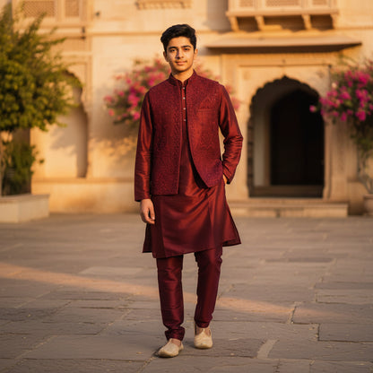 Cotton Silk Blend Kurta Set