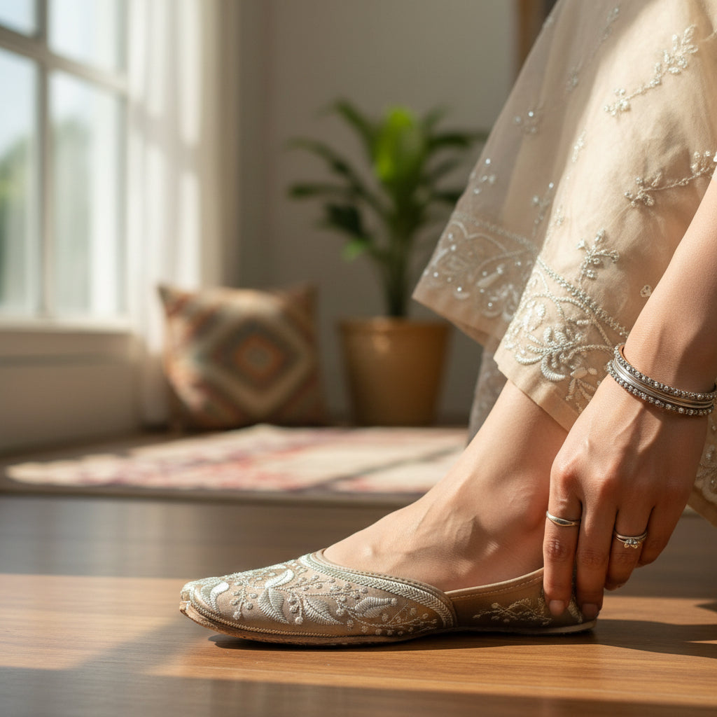Gold Embroidered Jutti