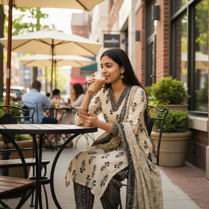 Cotton Straight-fit Kurta Set