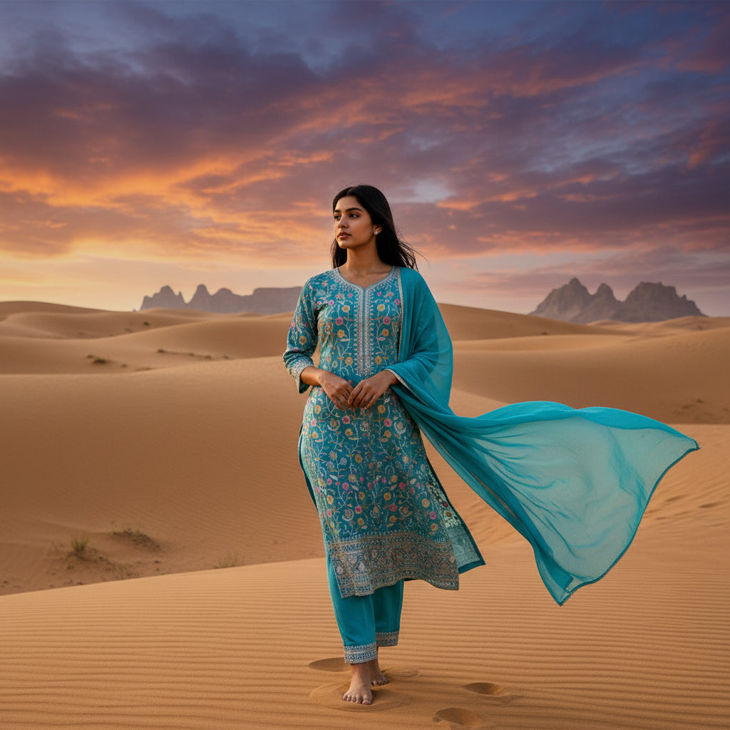 Silk Blend Kurta Set