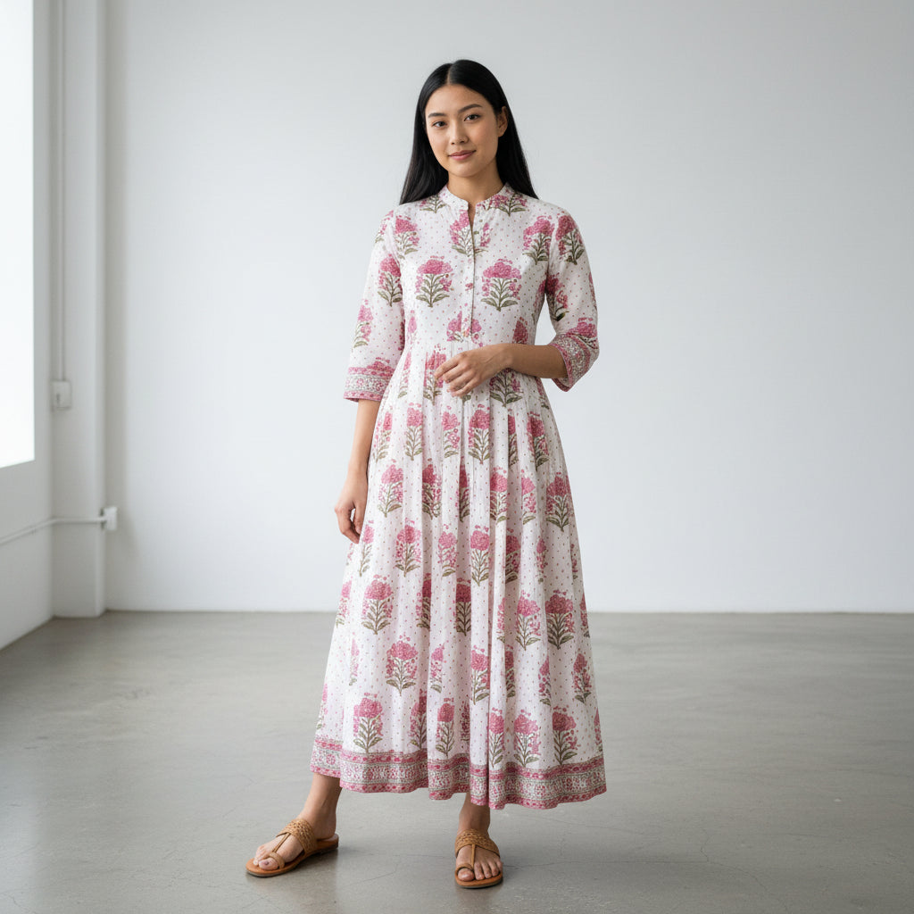 Rose Pink Floral Frock