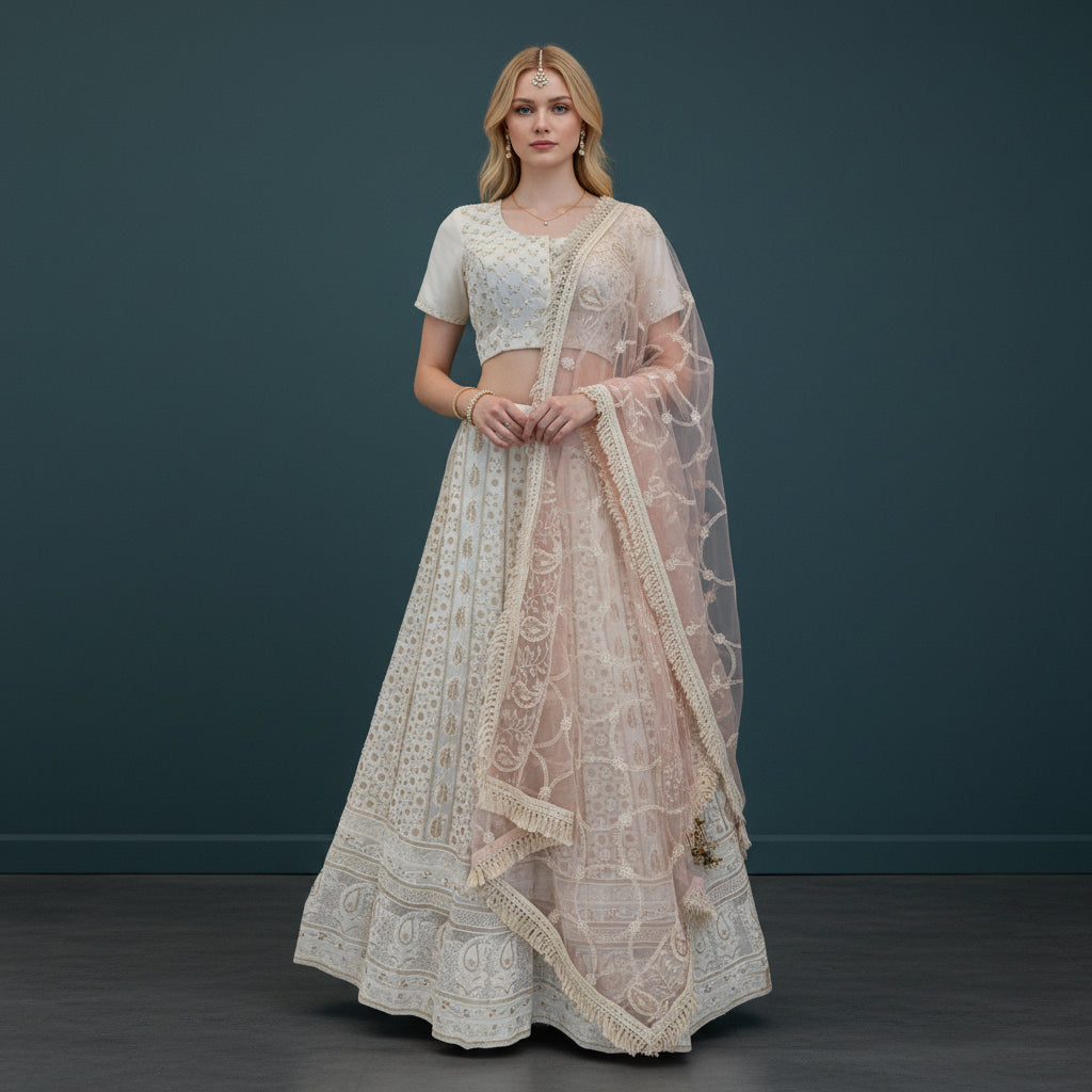 Net Georgette 3pc Lehenga Set