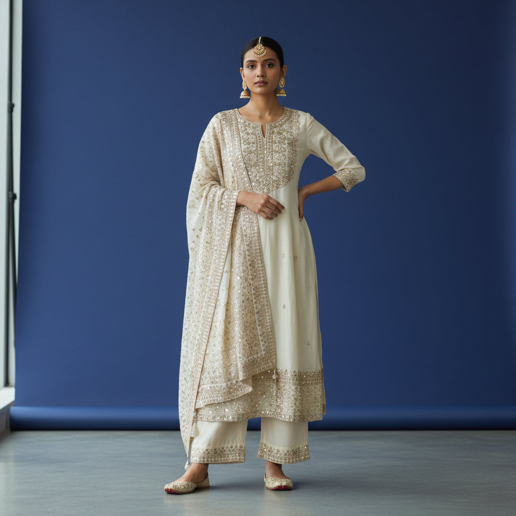 Raw Silk Kurta Set with Dupatta