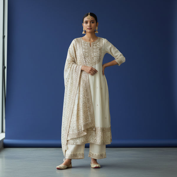 Raw Silk Kurta Set with Dupatta