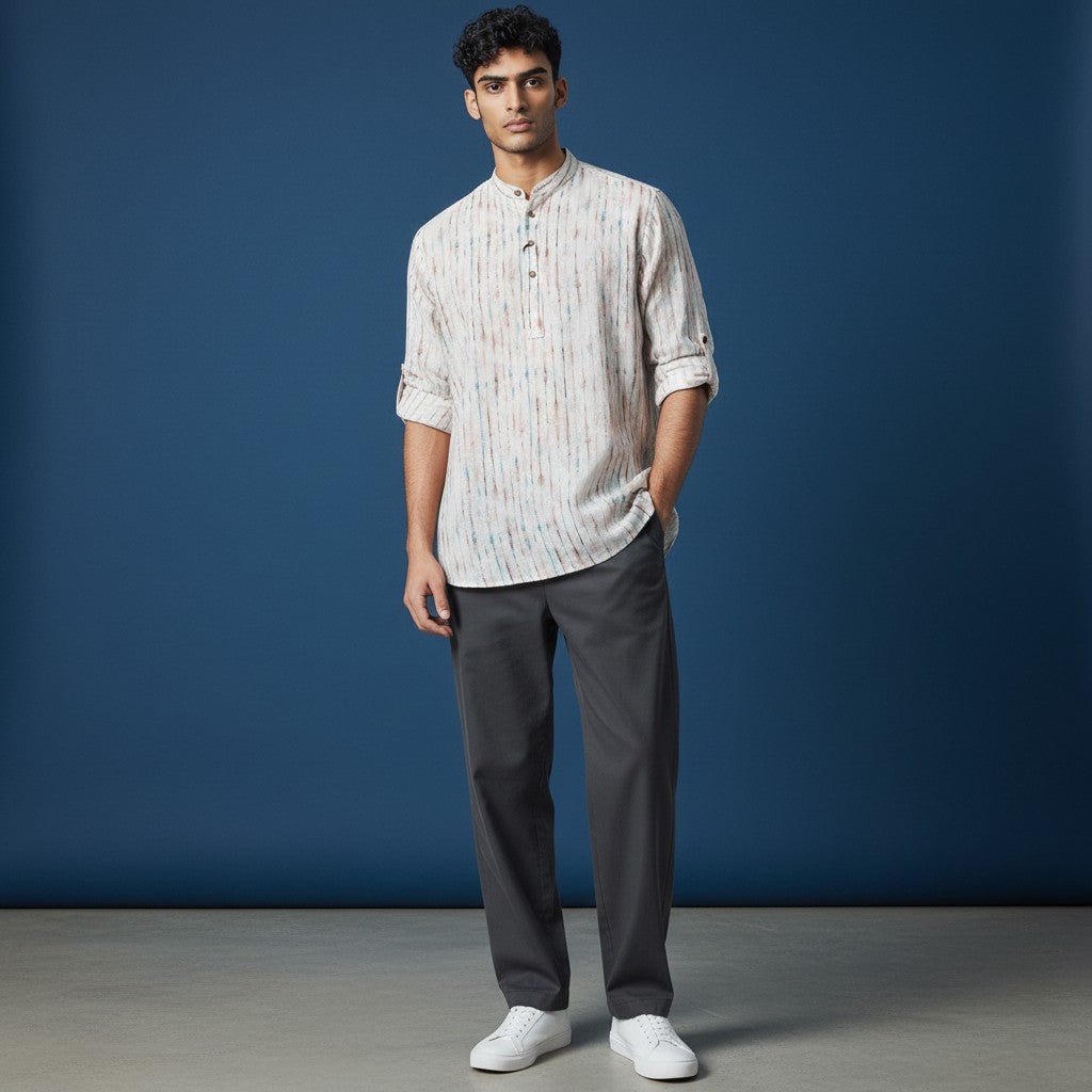 Funky Men's Half Kurta