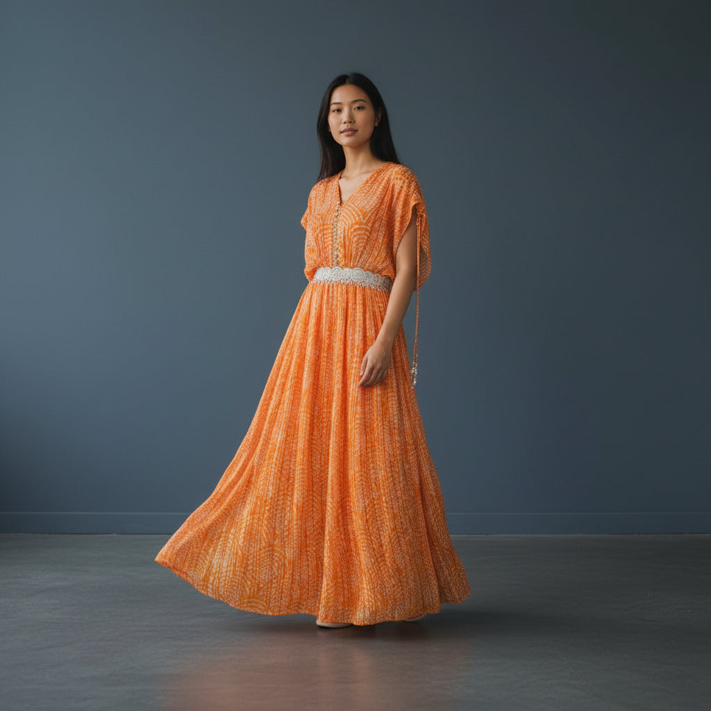 Georgette Pleated Gown Primary Use Case
