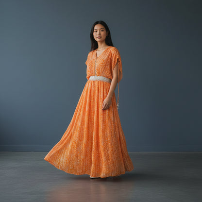 Georgette Pleated Gown Primary Use Case