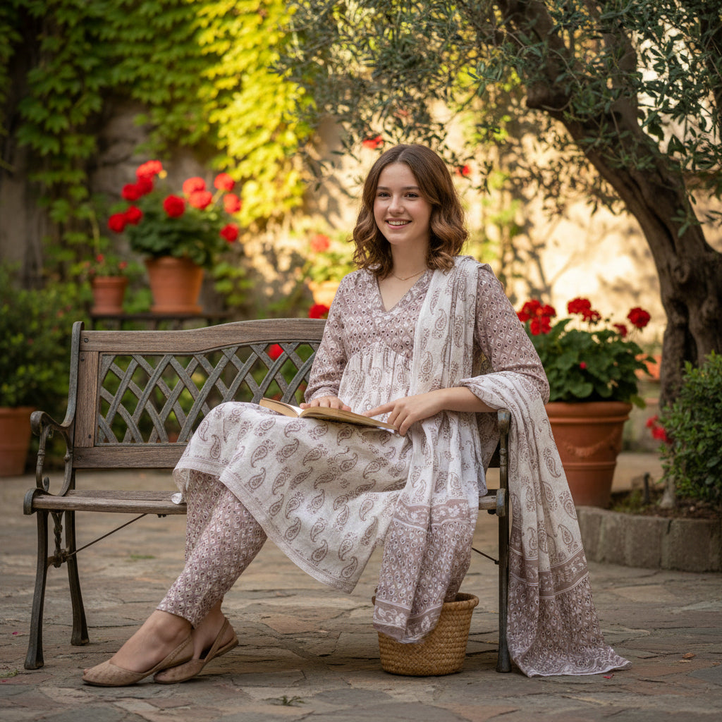 Premium Cotton Anarkali Tunic Set for Effortless Elegance