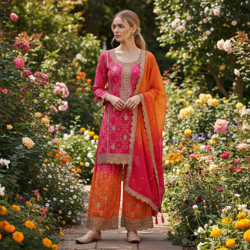 Raw Silk Sharara Set for Elegant Events