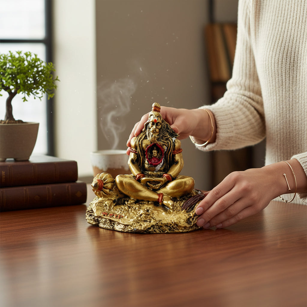 Gold Finish Spiritual Hanuman Idol