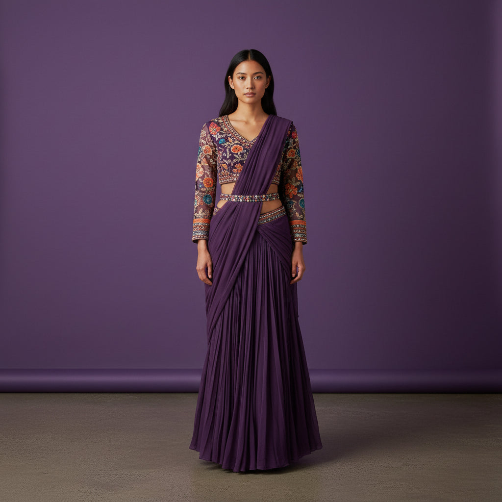 Crepe Draped Lehenga for Elegant Celebrations