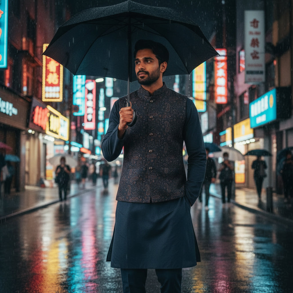 Cotton Silk Blend Kurta Set 3 Piece