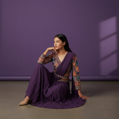 Crepe Draped Lehenga for Elegant Celebrations