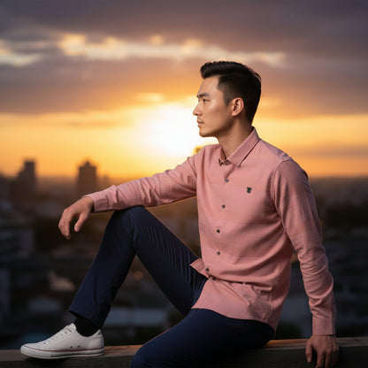 Cotton-Polyester Button-Up Casual Wear