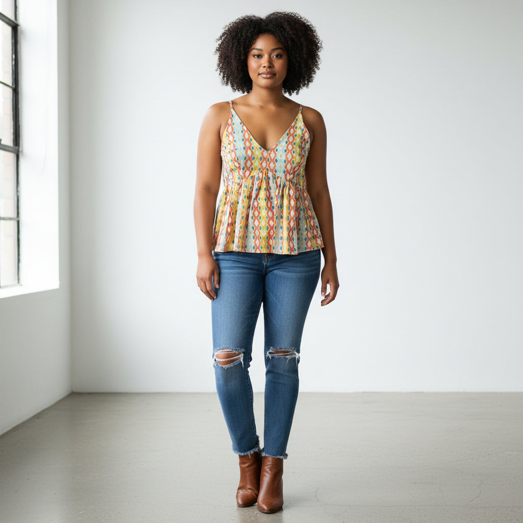 Cotton Peplum Top Tunic