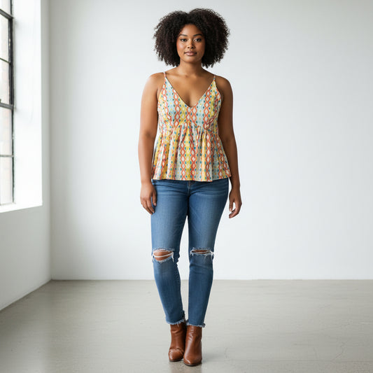 Cotton Peplum Top Tunic