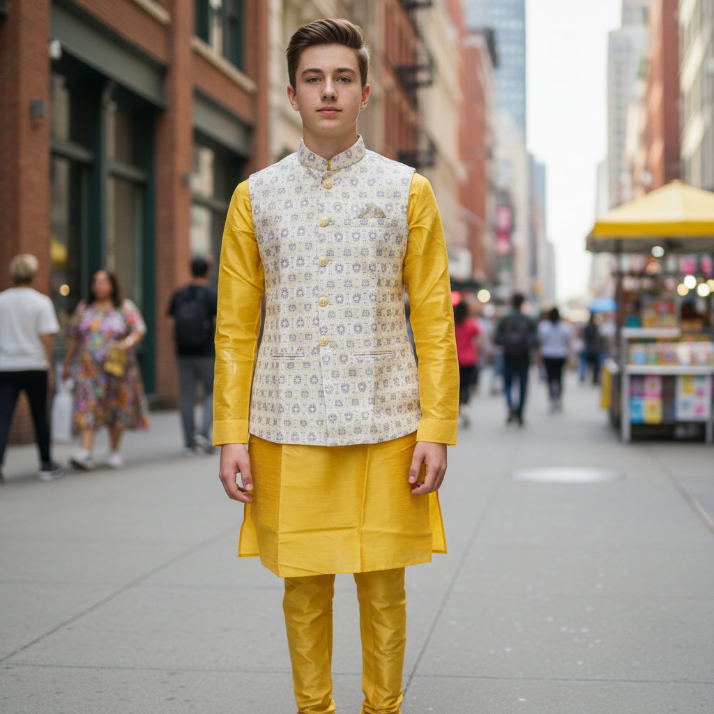 Cotton Silk Blend Kurta Set for Men