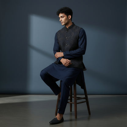 Cotton Silk Blend Kurta Set 3 Piece